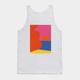 Sunset Beach - Retro Art Tank Top